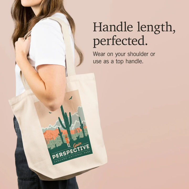 Saguaro National Park, Arizona, Gain Perspective, Vector Style, Tote Bag