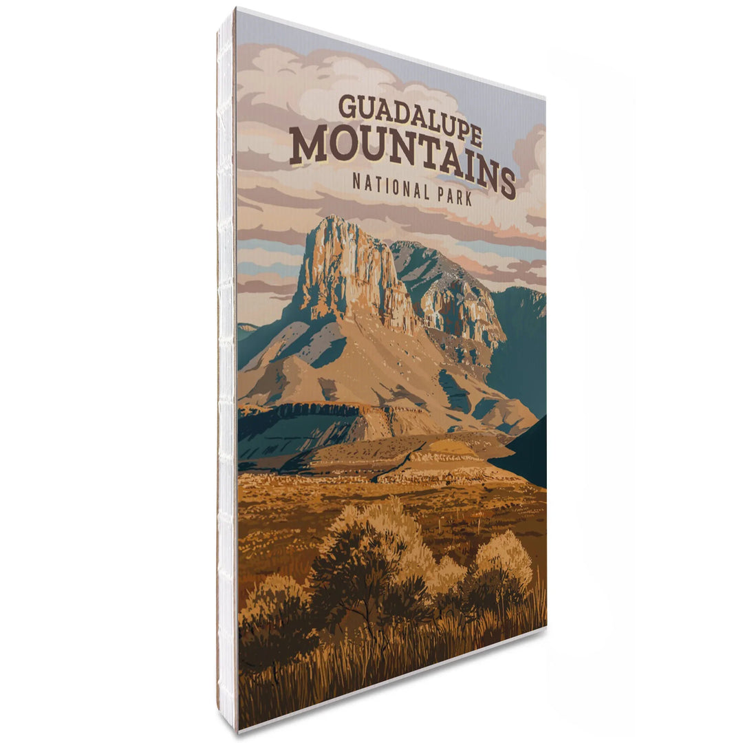 Lined 6x9 Journal, Guadalupe Mountains National Park, Texas, Painterly National Park Series, Lay Flat, 193 Pages, FSC paper