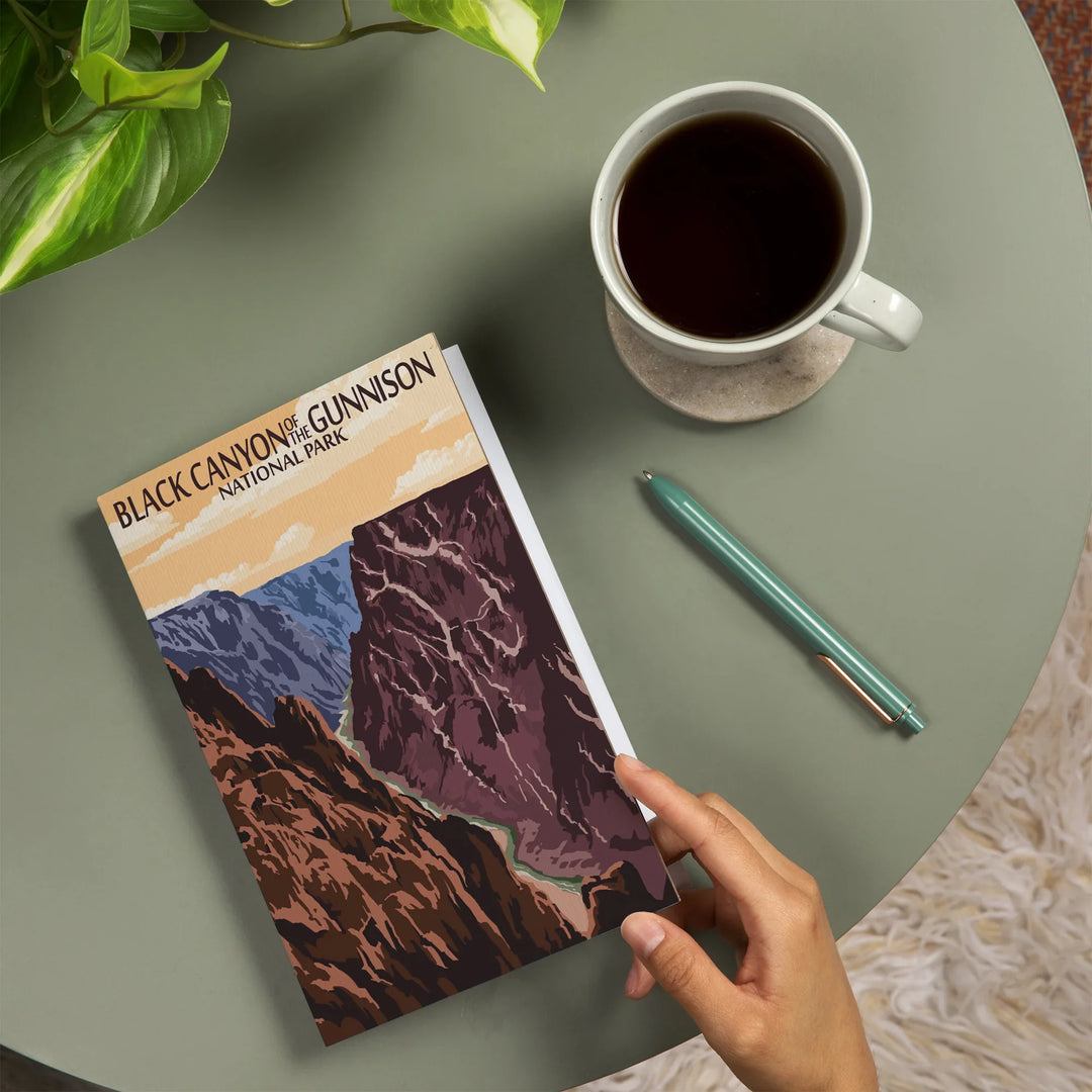 Lined 6x9 Journal, Black Canyon of the Gunnison National Park, Colorado, River and Cliffs, Painterly Series, Lay Flat, 193 Pages, FSC paper