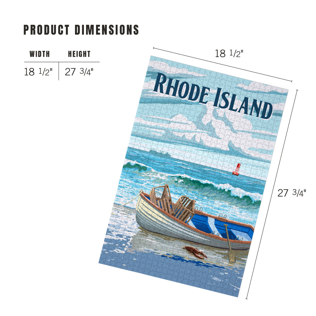 Rhode Island, Painterly, Dory and Lobster Traps, 1000 Piece Jigsaw Puzzle