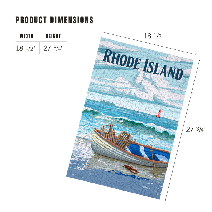 Rhode Island, Painterly, Dory and Lobster Traps, 1000 Piece Jigsaw Puzzle