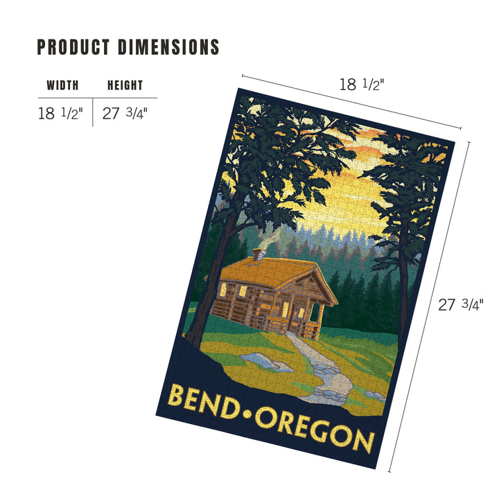 Bend, Oregon, Cabin in the Woods Scene, Jigsaw Puzzle