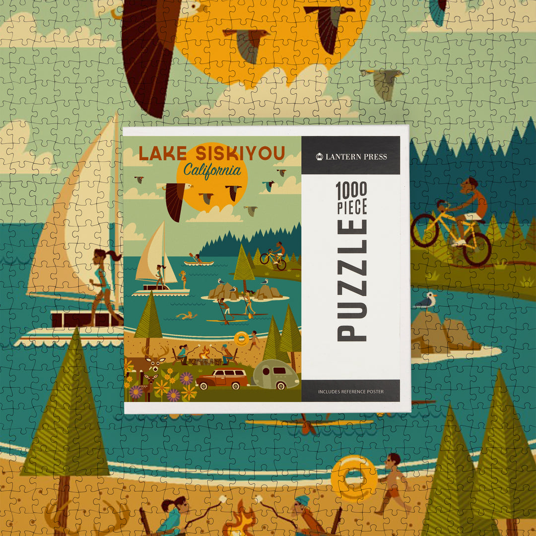 Lake Siskiyou, California, Lake Geometric, Jigsaw Puzzle