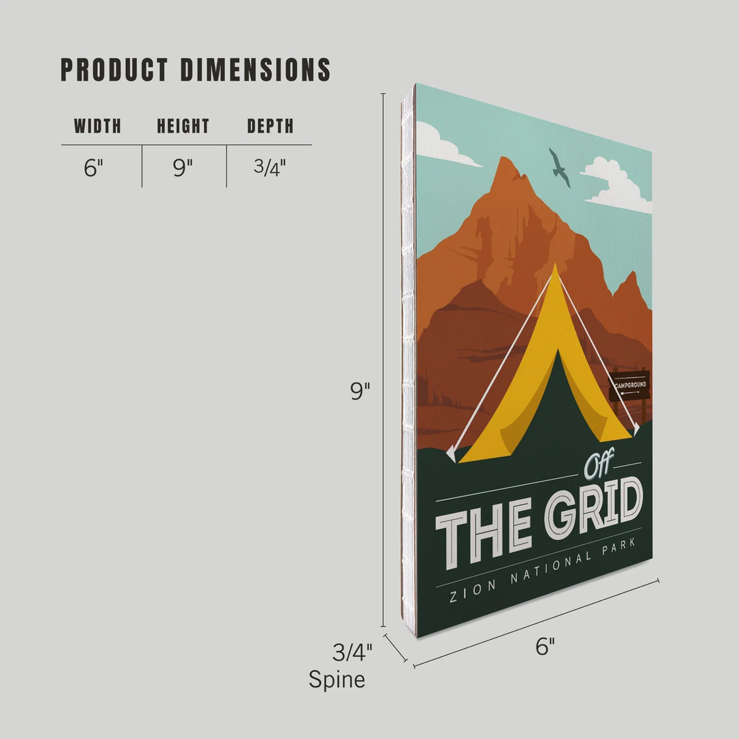 Lined 6x9 Journal, Zion National Park, Utah, Off the Grid, Tent, Lay Flat, 193 Pages, FSC paper