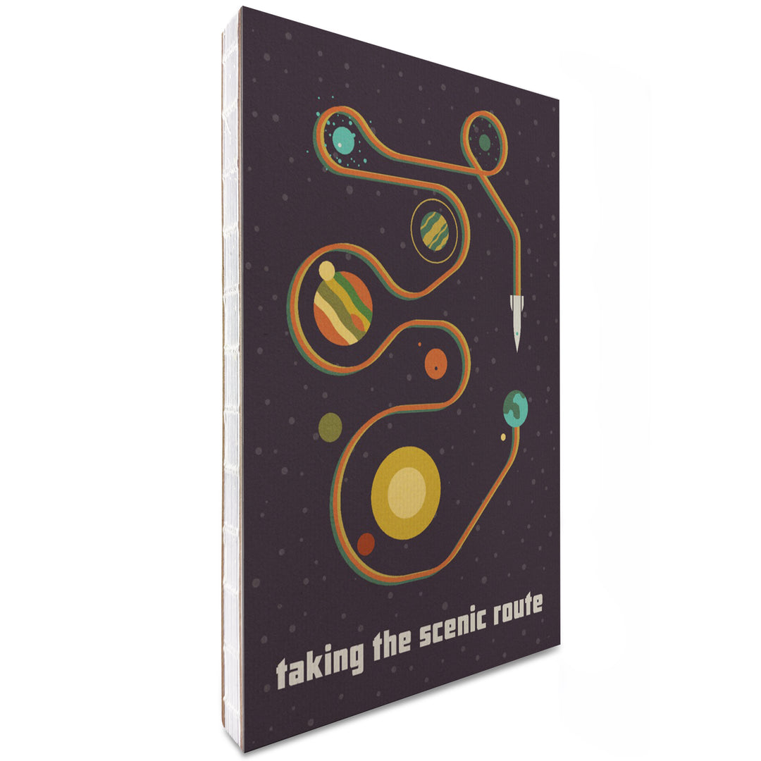 Lined 6x9 Journal, Space Is The Place Collection, Solar System, Taking The Scenic Route, Lay Flat, 193 Pages, FSC paper