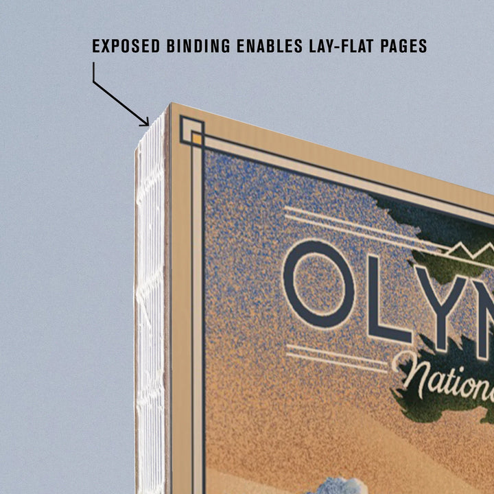 Lined 6x9 Journal, Olympic National Park, Washington, Lithograph, Lay Flat, 193 Pages, FSC paper