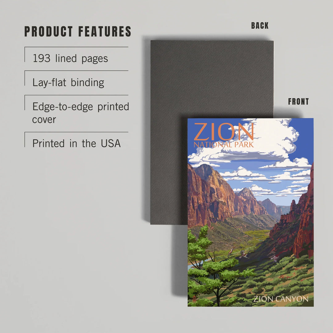 Lined 6x9 Journal, Zion National Park, Utah, Zion Canyon View, Lay Flat, 193 Pages, FSC paper
