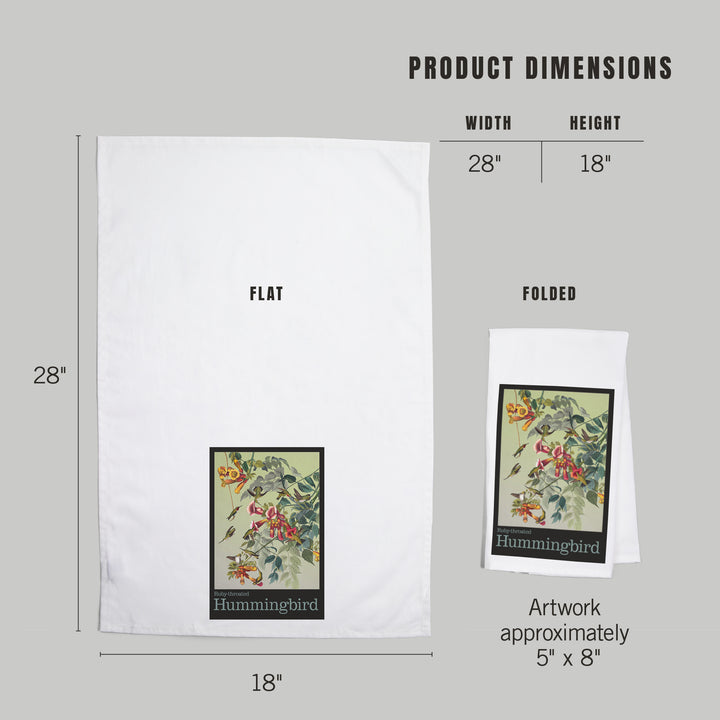Audubon Birds, North America Hummingbird, Organic Cotton Kitchen Tea Towels