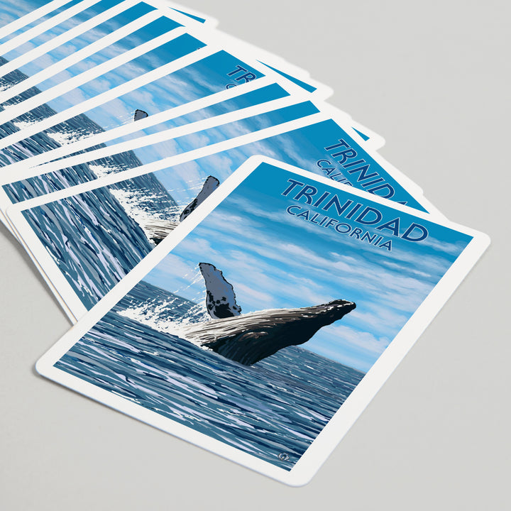 Playing Cards, Trinidad, California, Humpback Whale, 52 Card Deck with Jokers in Box, Unique Art