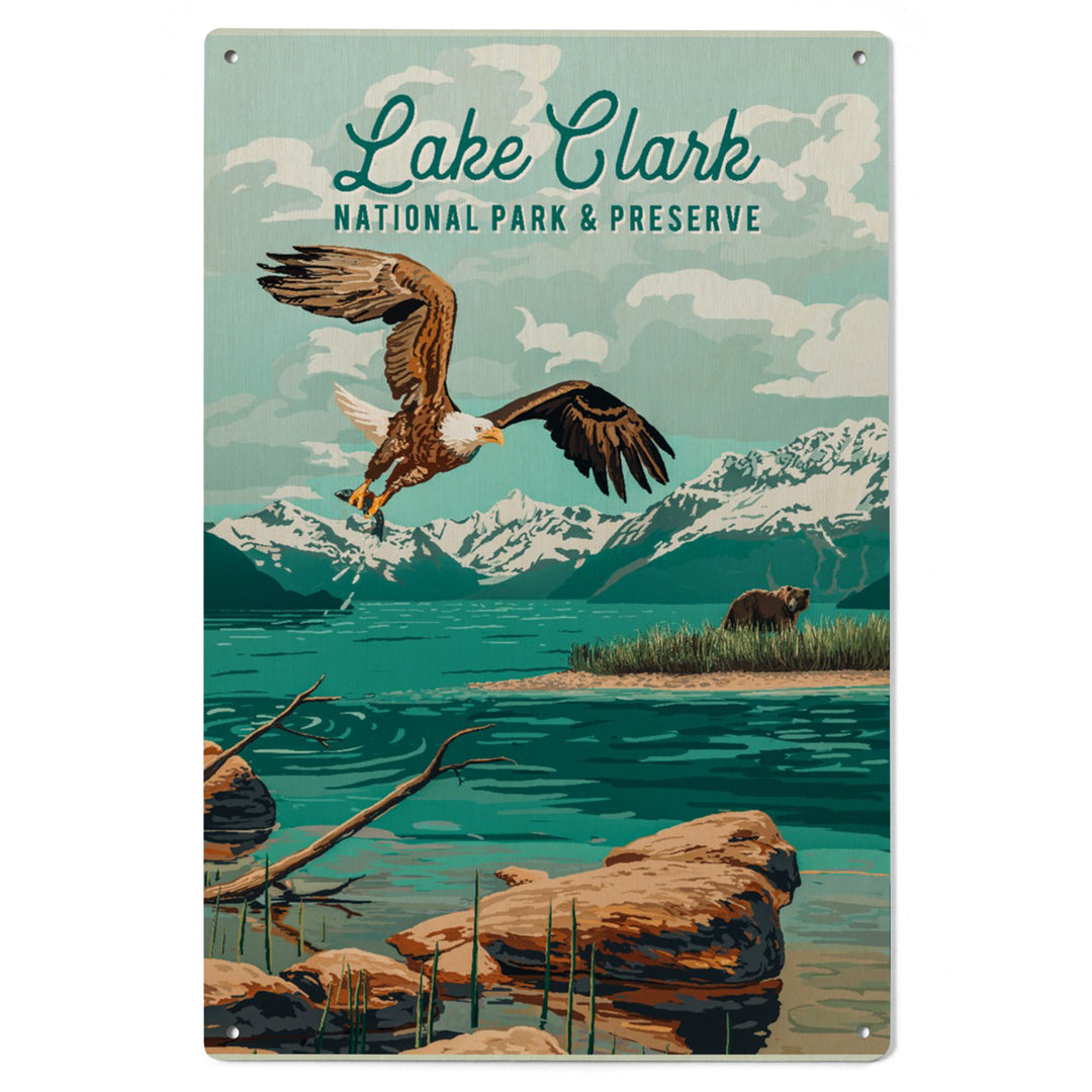 Lake Clark National Park, Alaska, Painterly National Park Series, Wood Signs and Postcards