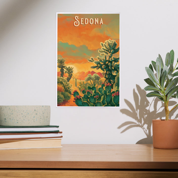 Sedona, Arizona, Oil Painting, Cholla Cactus, Art & Giclee Prints