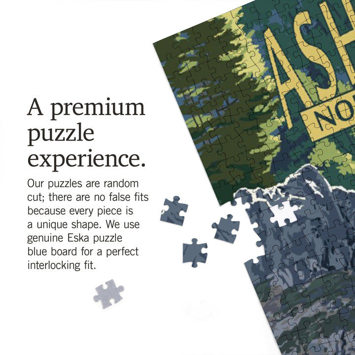Asheville, North Carolina, Painterly, Falls, Jigsaw Puzzle