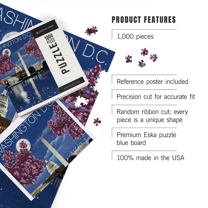 Washington, DC, Night Scene, 1000 Piece Jigsaw Puzzle