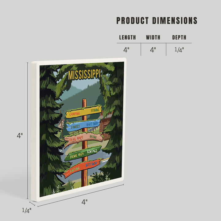 Mississippi, Signpost, Forest and Camp, Coasters