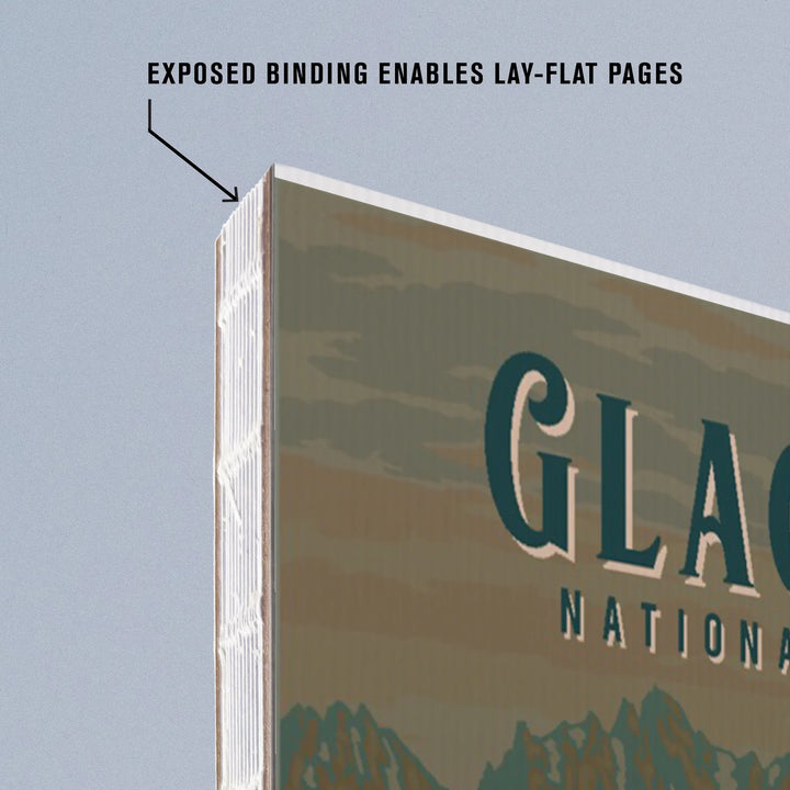 Lined 6x9 Journal, Glacier National Park, Montana, Painterly National Park Series, Lay Flat, 193 Pages, FSC paper