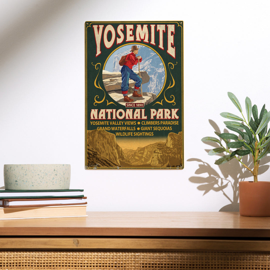 Yosemite National Park, California, Half Dome Vintage Sign, Wood Sign and Postcards