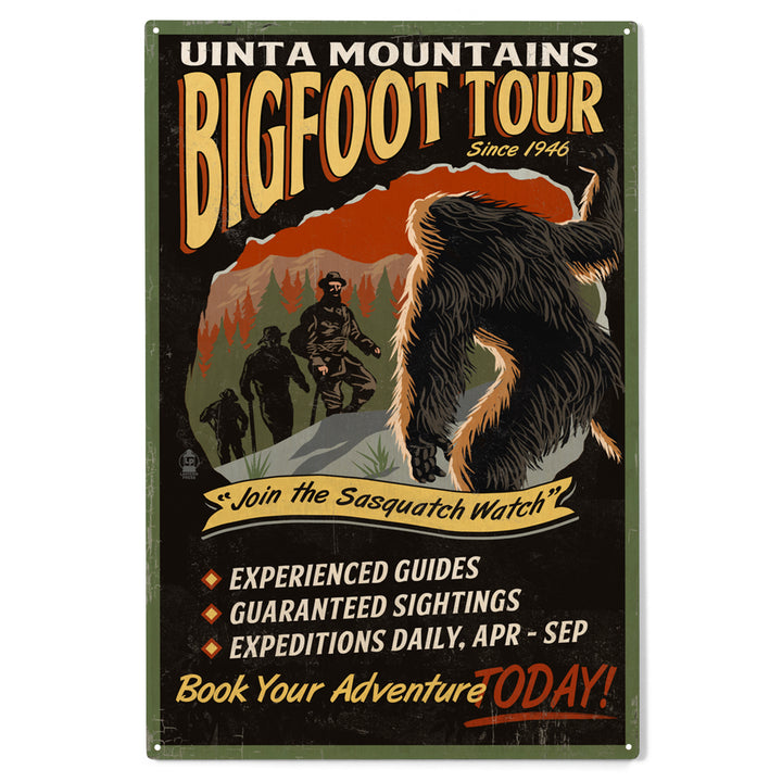 Uinta Mountains, Utah, Bigfoot Tour, Vintage Sign, Wood Sign and Postcards