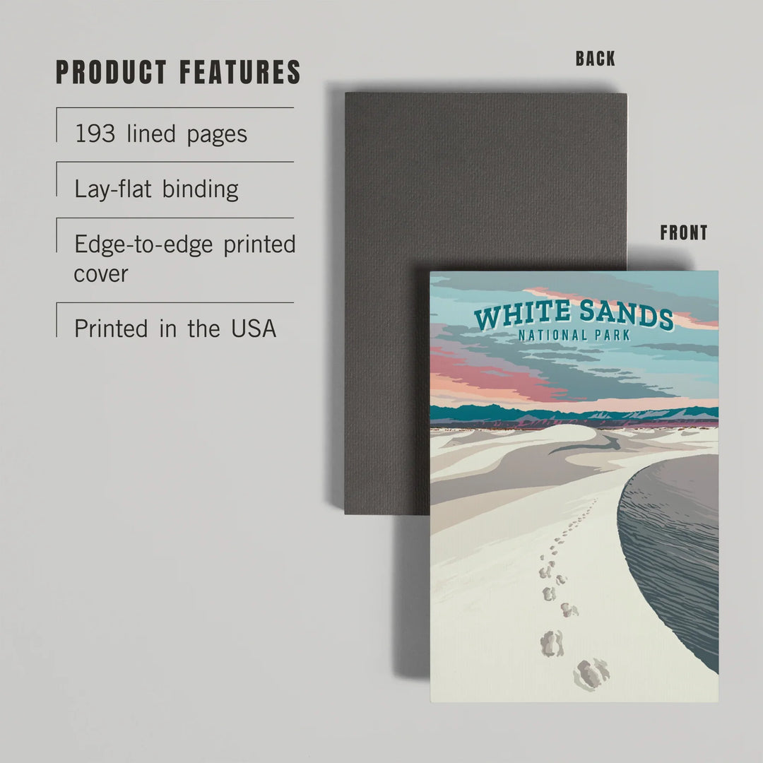 Lined 6x9 Journal, White Sands National Park, New Mexico, Painterly National Park Series, Lay Flat, 193 Pages, FSC paper
