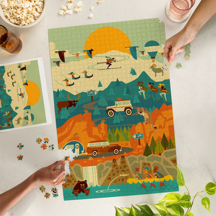 Geometric, The Mountains Are Calling, 1000 Piece Jigsaw Puzzle