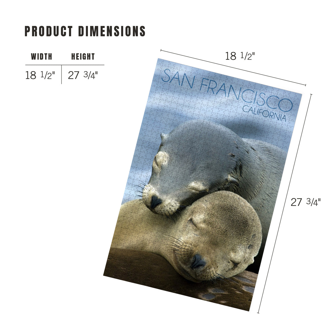 San Francisco, California, Sea Lions Cuddle, Photography, 1000 Piece Jigsaw Puzzle