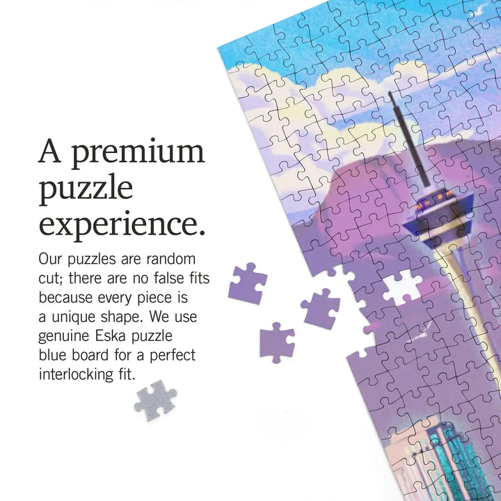 Las Vegas, Nevada, Lithograph, City Series, Jigsaw Puzzle