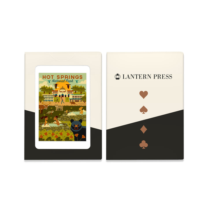 Playing Cards, Hot Springs National Park, Arkansas, Geometric National Park Series, 52 Card Deck with Jokers in Box, Unique Art