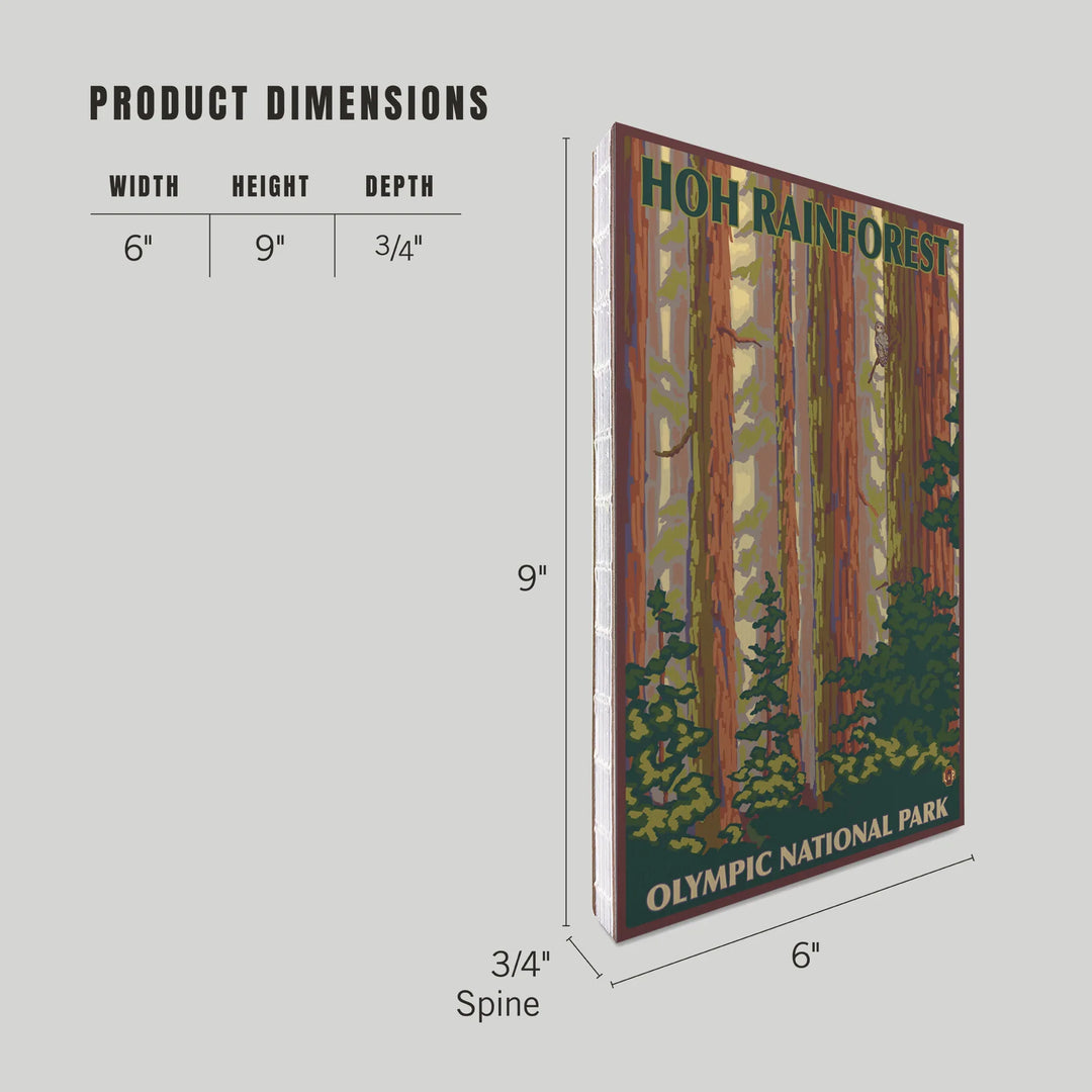 Lined 6x9 Journal, Olympic National Park, Washington, Hoh Rainforest, Lay Flat, 193 Pages, FSC paper