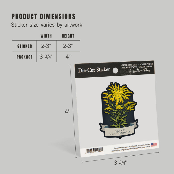 Vintage Flora Noir, Giant Goldenrod, Vinyl Sticker