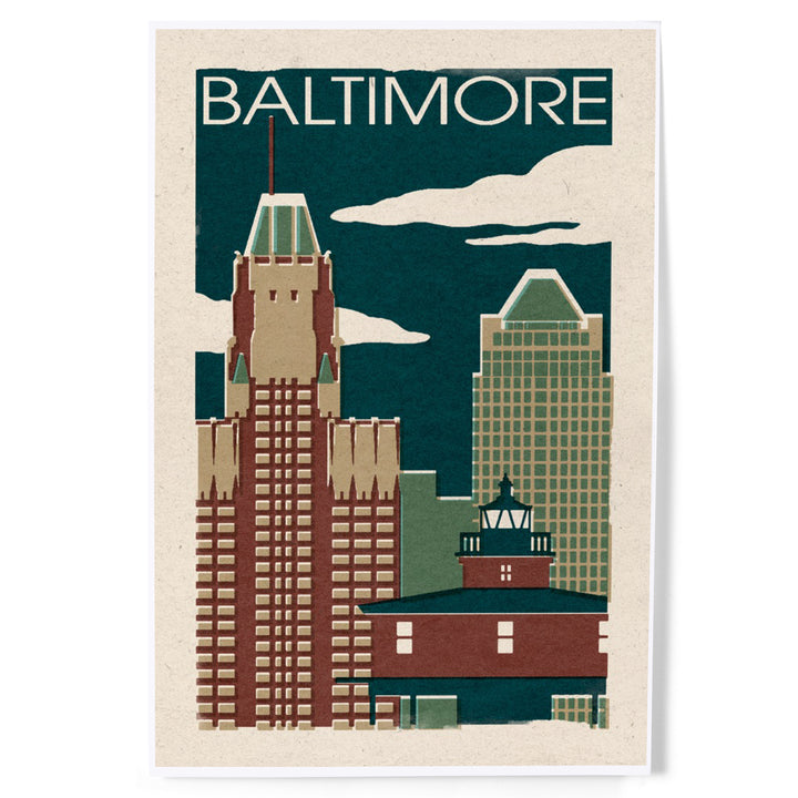 Baltimore, Maryland, Woodblock, Art & Giclee Prints