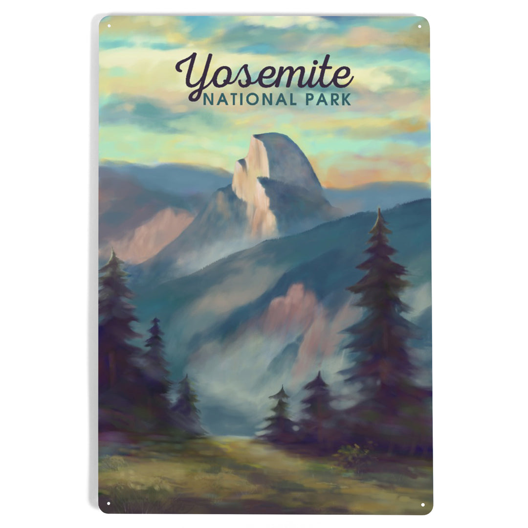 Yosemite National Park, California, Half Dome Scene, Oil Painting, Metal Signs