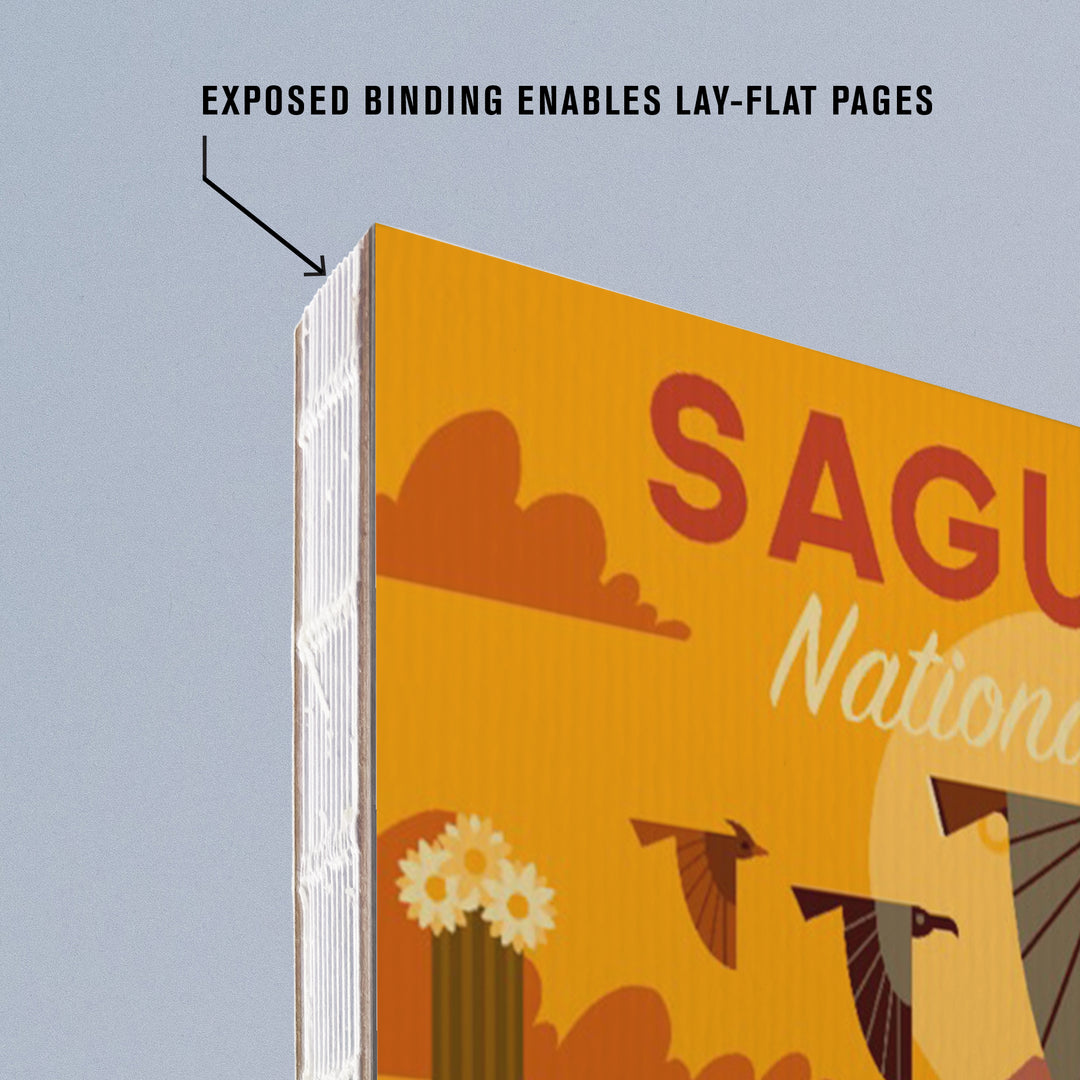 Lined 6x9 Journal, Saguaro National Park, Arizona, Geometric National Park Series, Lay Flat, 193 Pages, FSC paper