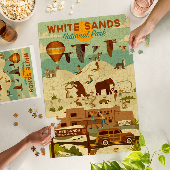 White Sands National Park, New Mexico, Geometric National Park Series, 1000 Piece Jigsaw Puzzle