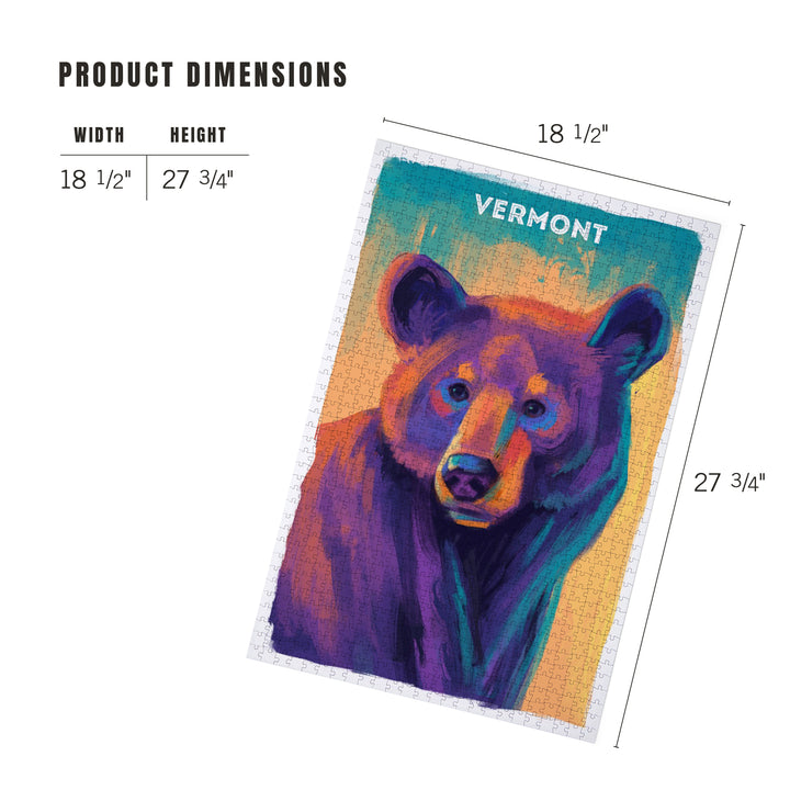 Vermont, Vivid, Black Bear, 1000 Piece Jigsaw Puzzle