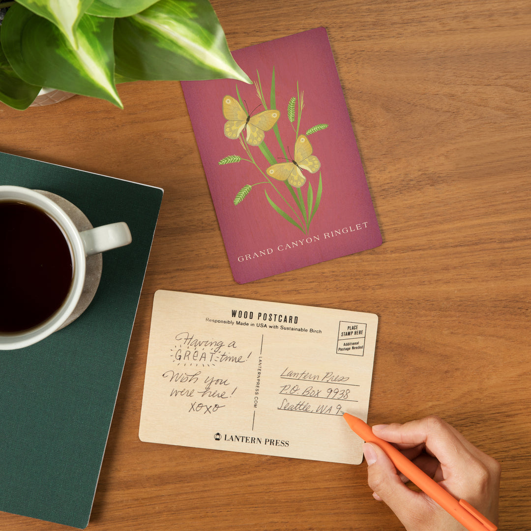 Grand Canyon Ringlet, Vintage Flora, Wood Sign and Postcards