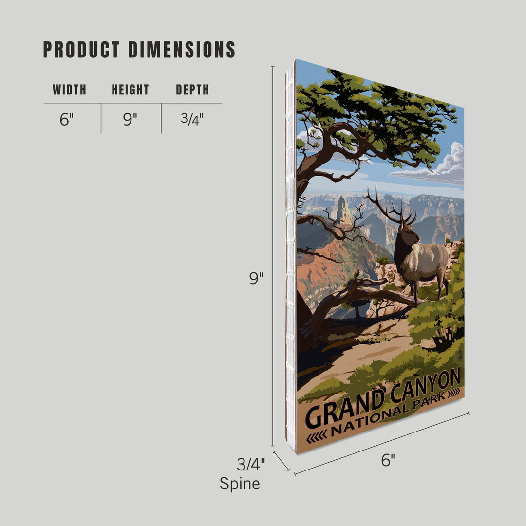 Lined 6x9 Journal, Grand Canyon National Park, Arizona, Elk and Point Imperial, Lay Flat, 193 Pages, FSC paper