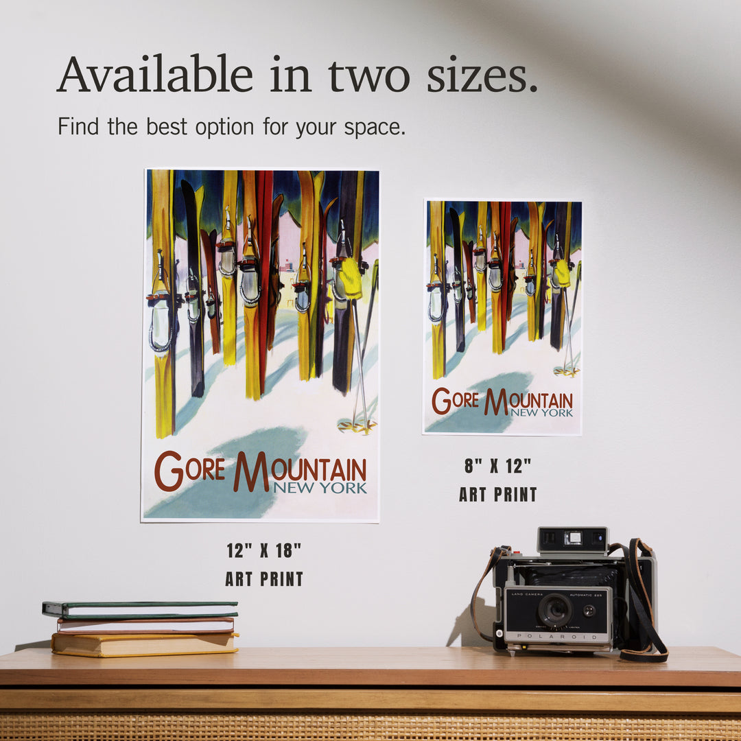 Gore Mountain, New York, Colorful Skis, Art & Giclee Prints