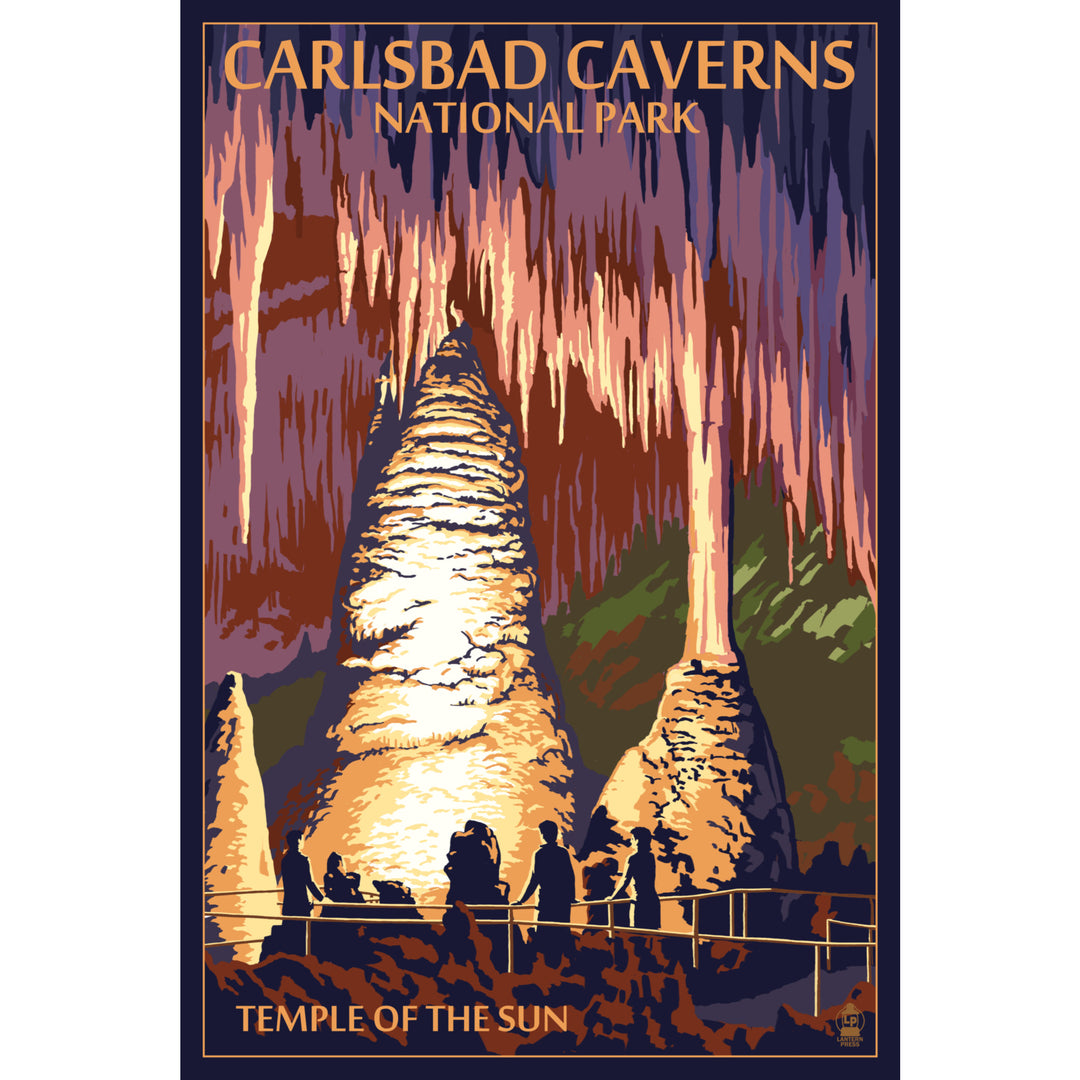 Carlsbad Caverns National Park, New Mexico, Temple of the Sun, Painterly Series, Lantern Press Artwork, Stretched Canvas - Lantern Press