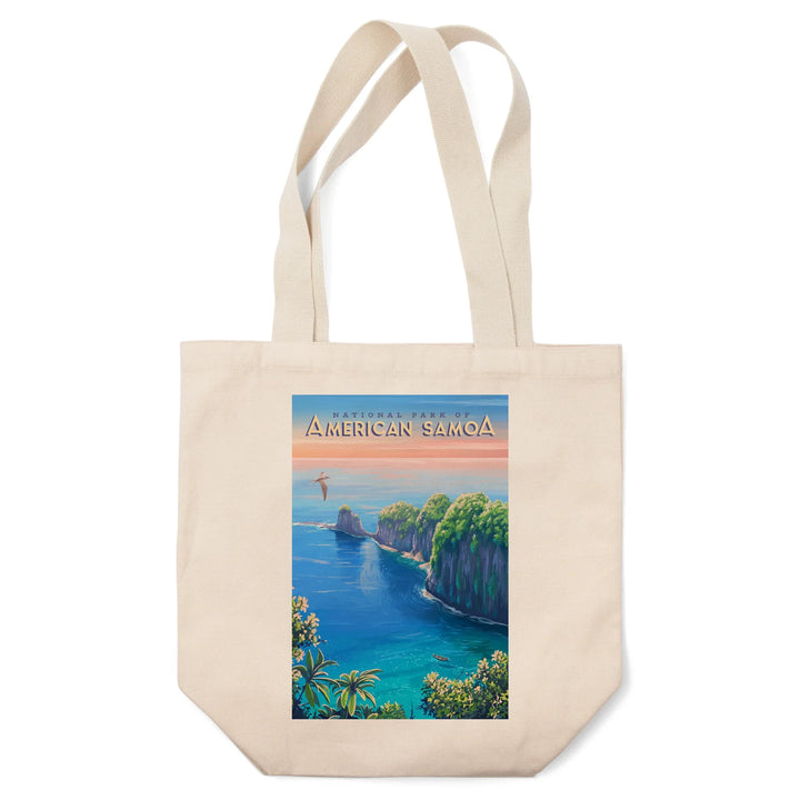 National Park of American Samoa, Oil Painting, Tote Bag