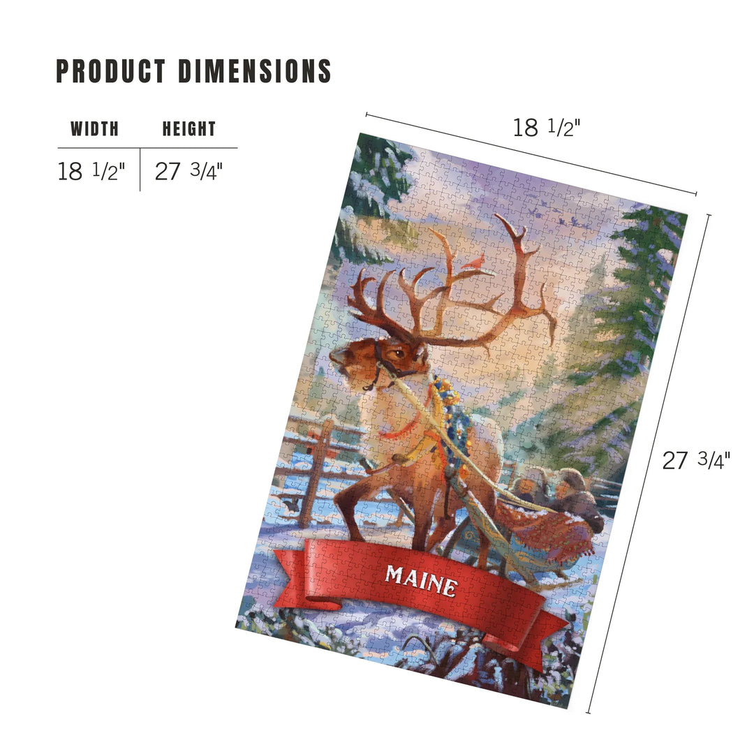 Maine, Christmas Sleigh Ride, 1000 Piece Jigsaw Puzzle