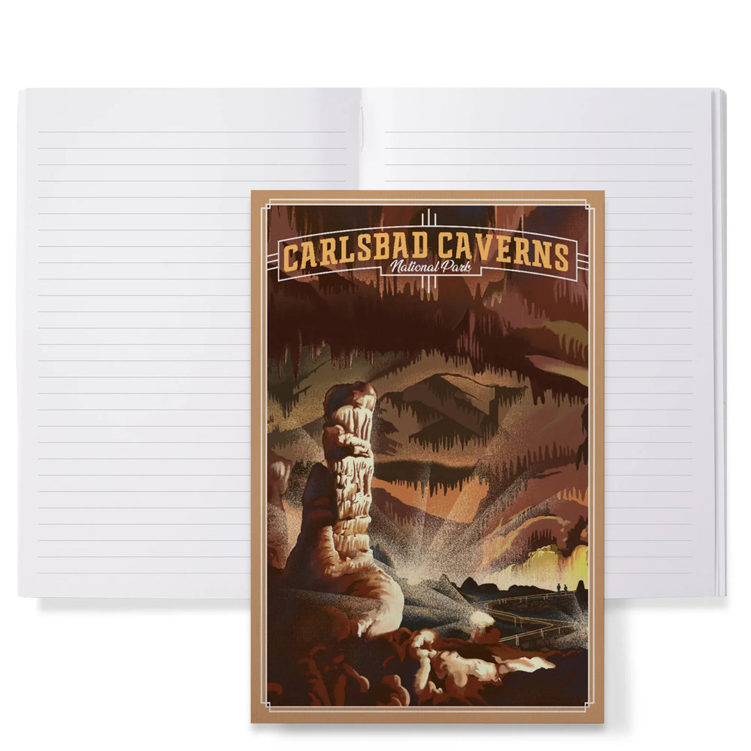 Lined 6x9 Journal, Carlsbad Cavern National Park, Lithograph, Lay Flat, 193 Pages, FSC paper