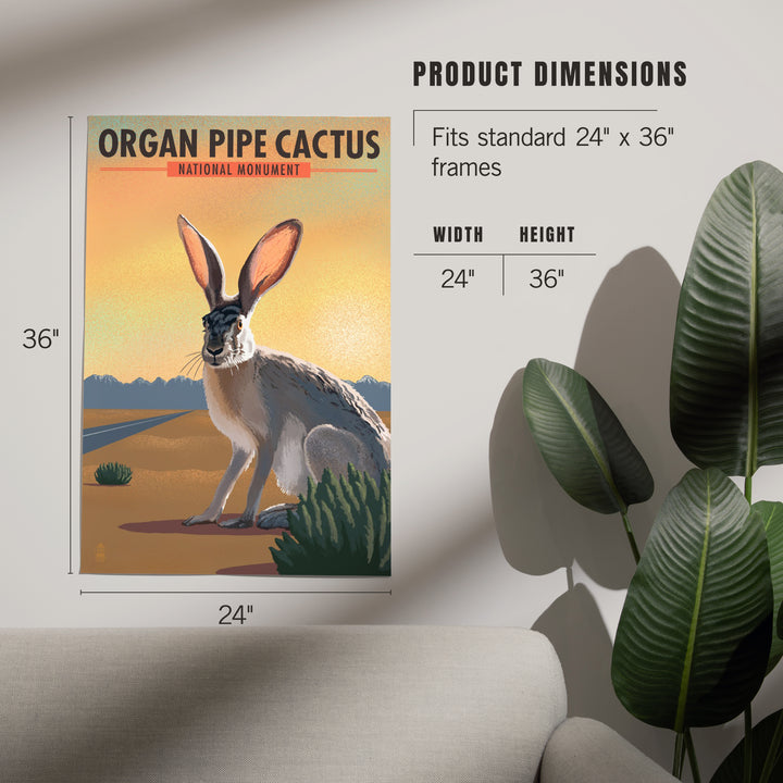 Organ Pipe Cactus National Monument, Arizona, Jackrabbit, Lithograph, Art & Giclee Prints