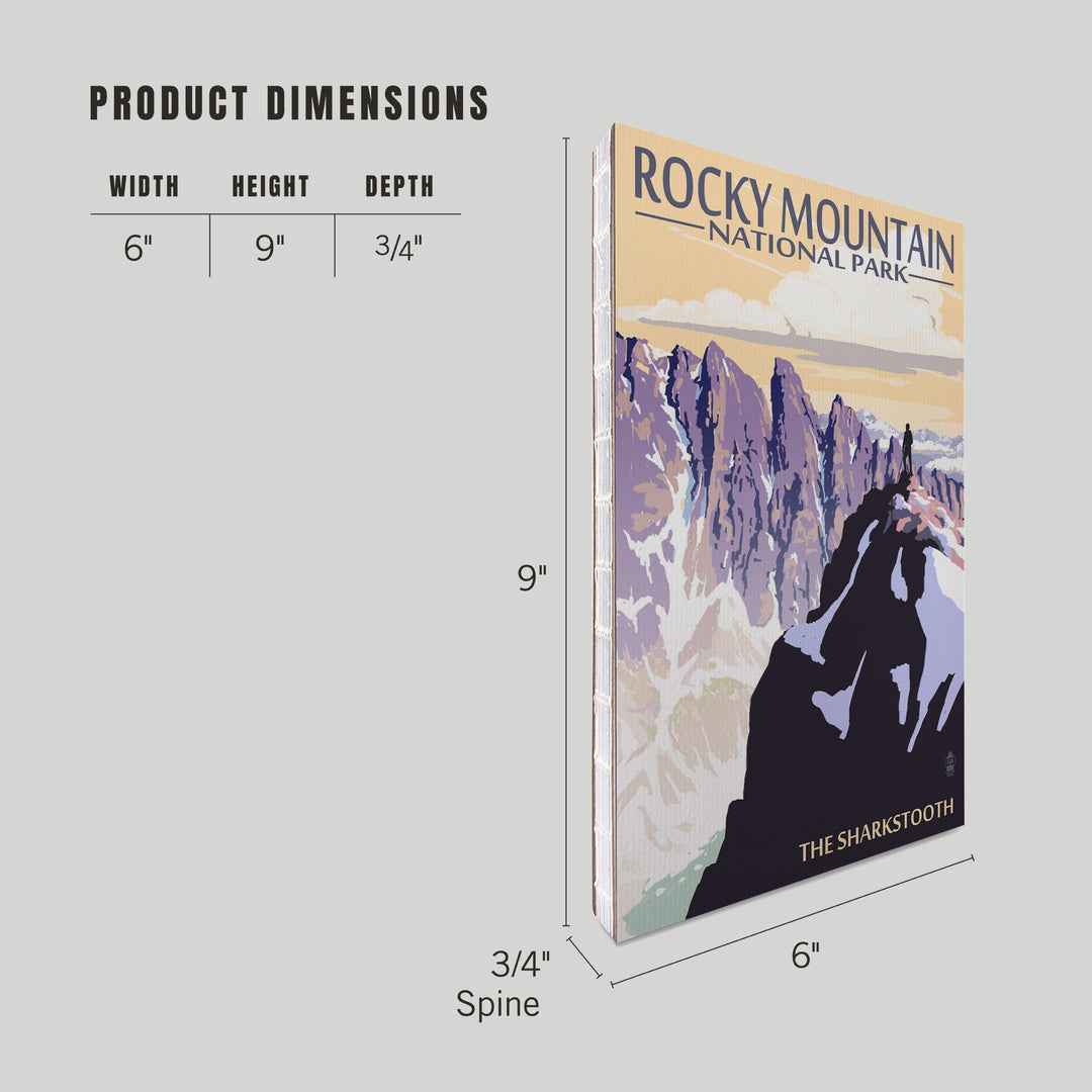 Lined 6x9 Journal, Rocky Mountain National Park, Montana, The Sharkstooth, Lay Flat, 193 Pages, FSC paper