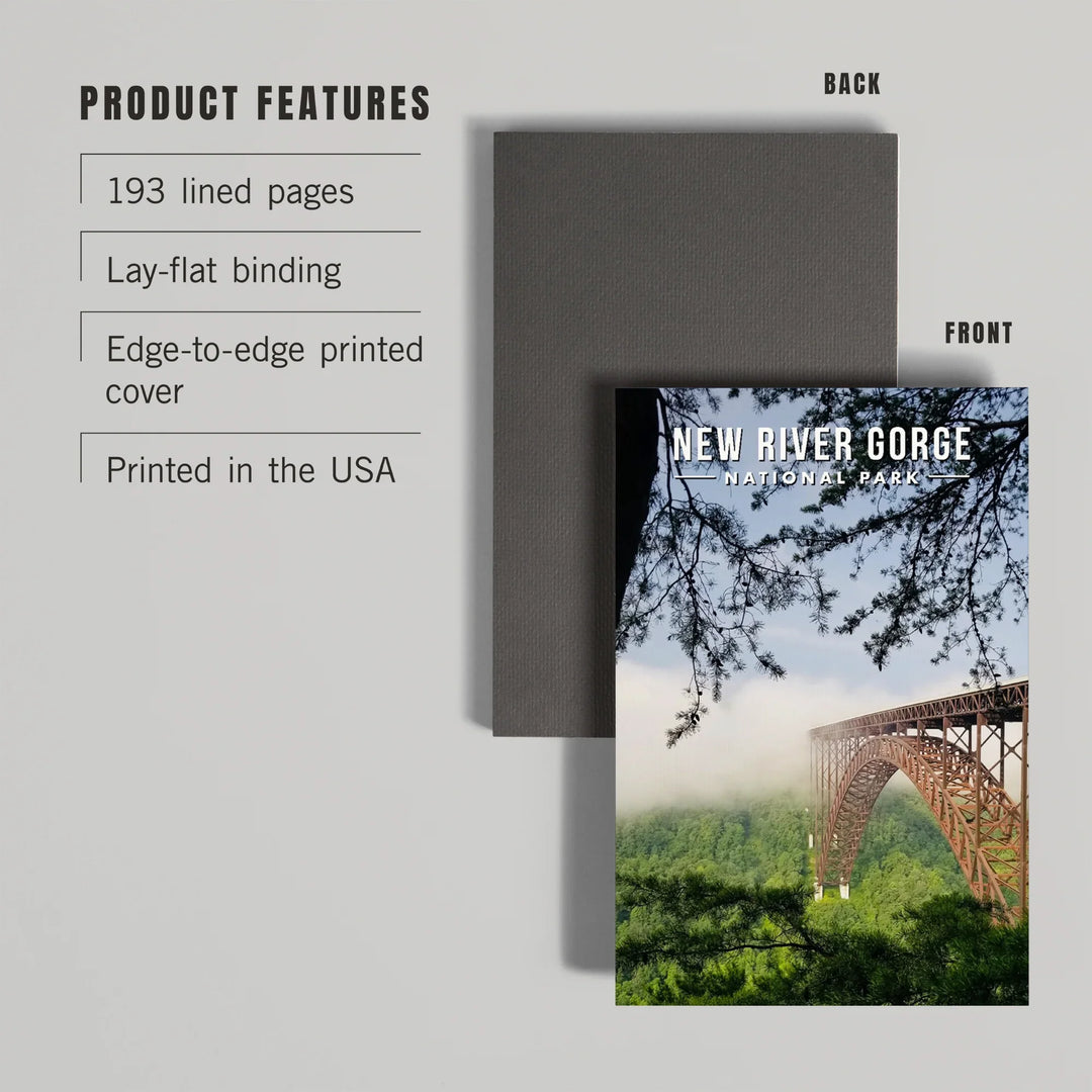 Lined 6x9 Journal, New River Gorge National Park, West Virginia, Photography, Lay Flat, 193 Pages, FSC paper