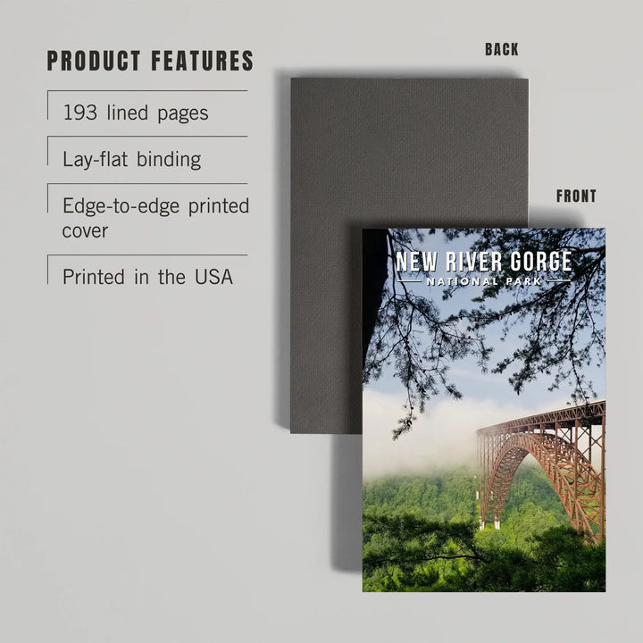 Lined 6x9 Journal, New River Gorge National Park, West Virginia, Photography, Lay Flat, 193 Pages, FSC paper
