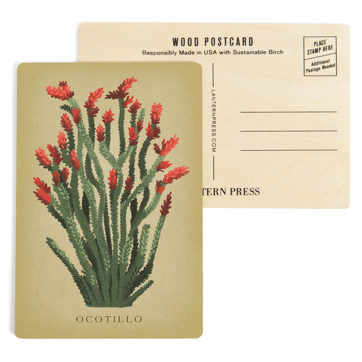 Ocotillo, Vintage Flora, Wood Sign and Postcards