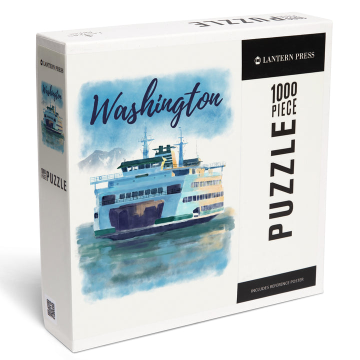 Washington, Watercolor, Ferry, Jigsaw Puzzle
