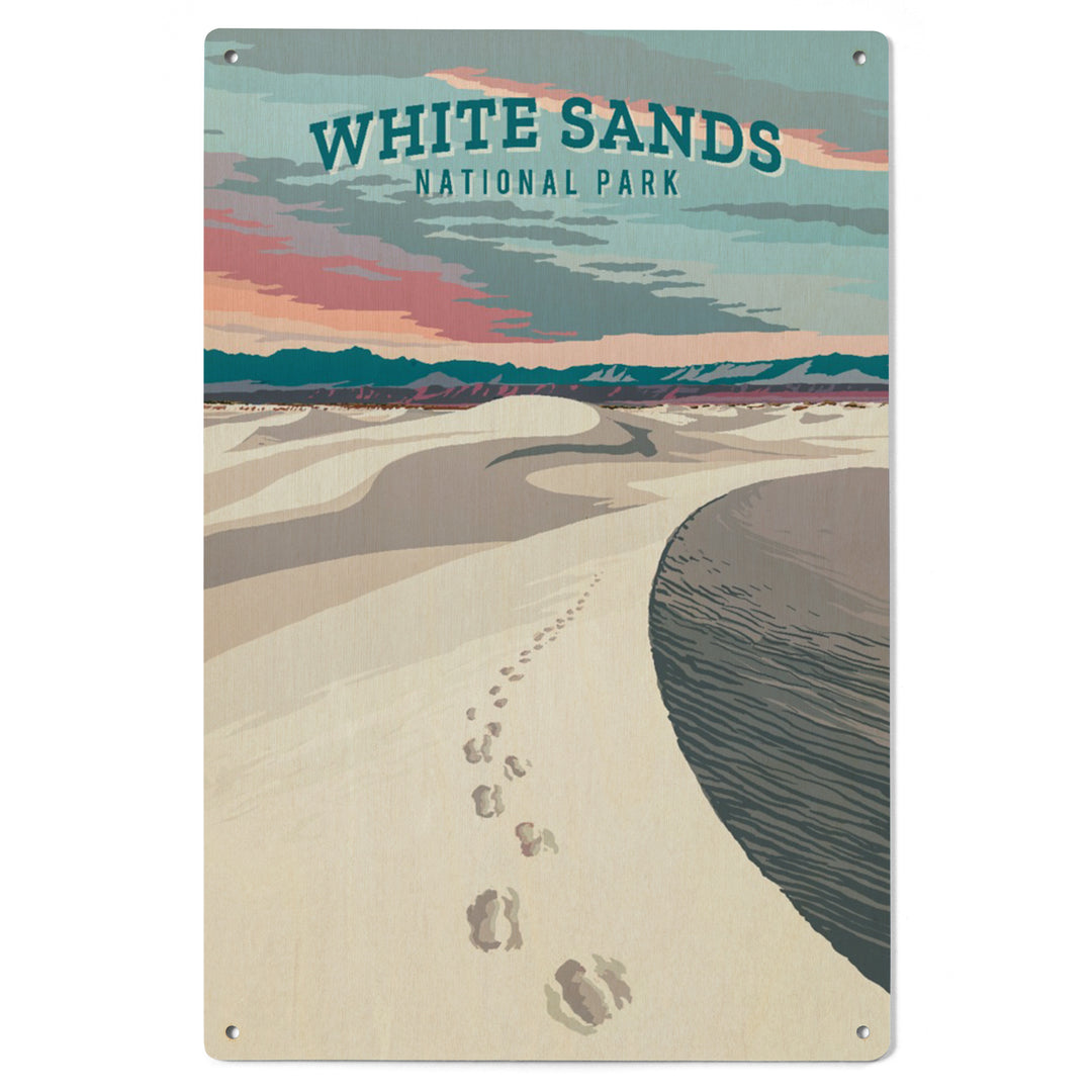 White Sands National Park, New Mexico, Painterly National Park Series, Wood Signs and Postcards