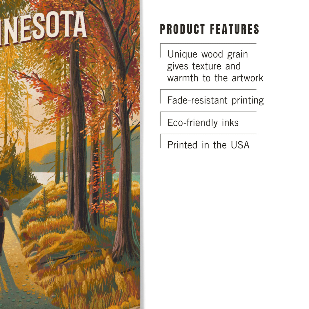 Minnesota, Walk In The Woods, Day Hike, Wood Signs and Postcards - Lantern Press