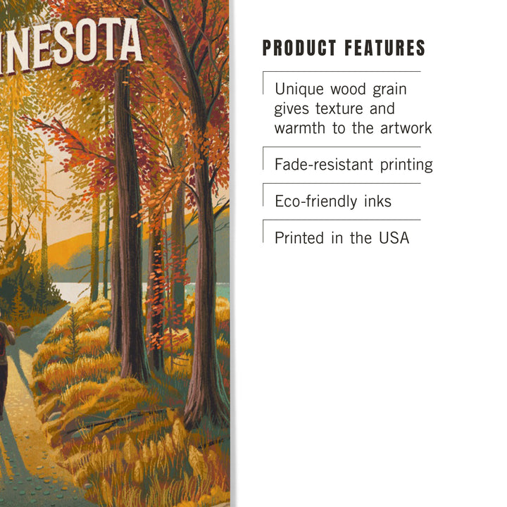 Minnesota, Walk In The Woods, Day Hike, Wood Signs and Postcards - Lantern Press