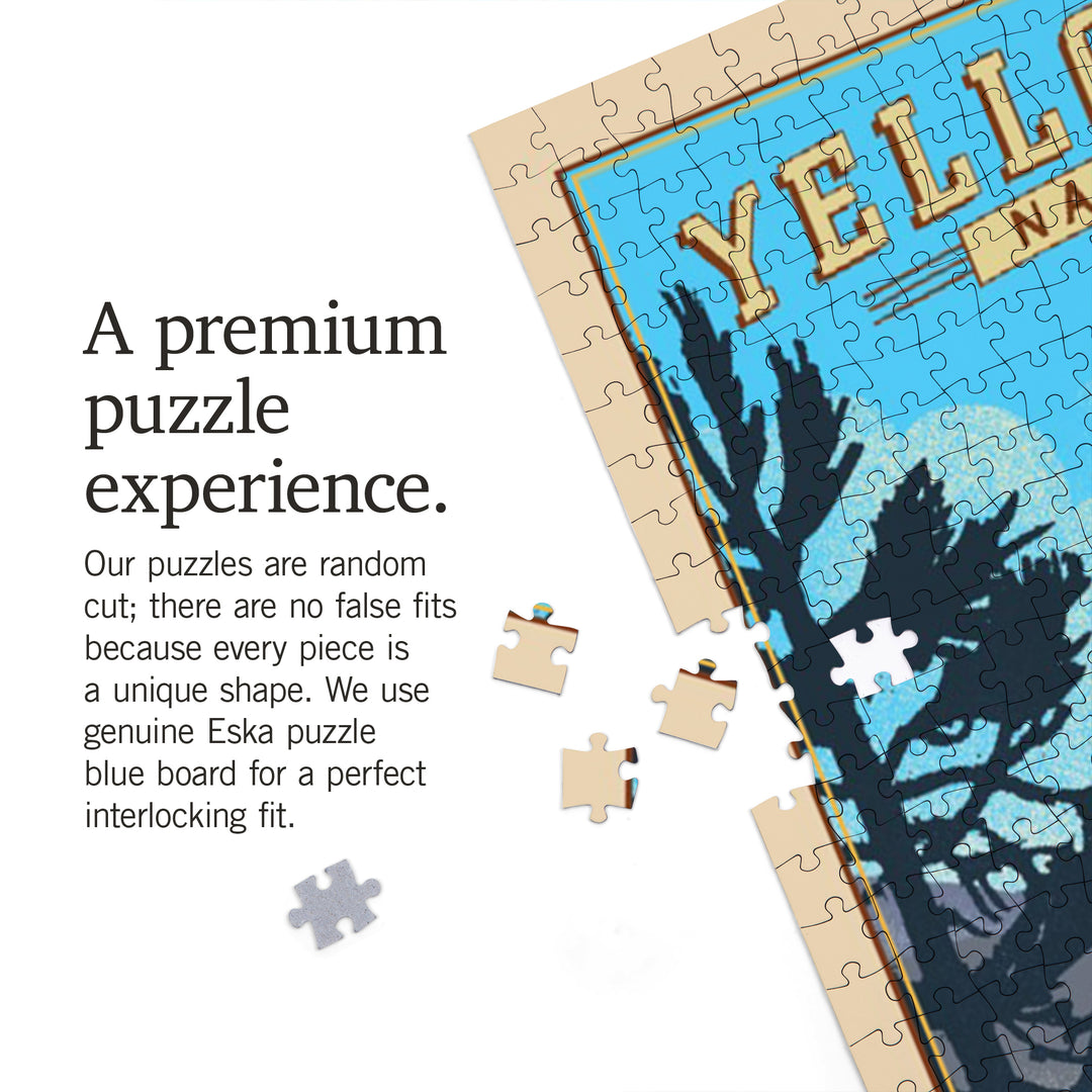 Yellowstone National Park, Wyoming, Grand Prismatic Spring, Lithograph, 1000 Piece Jigsaw Puzzle